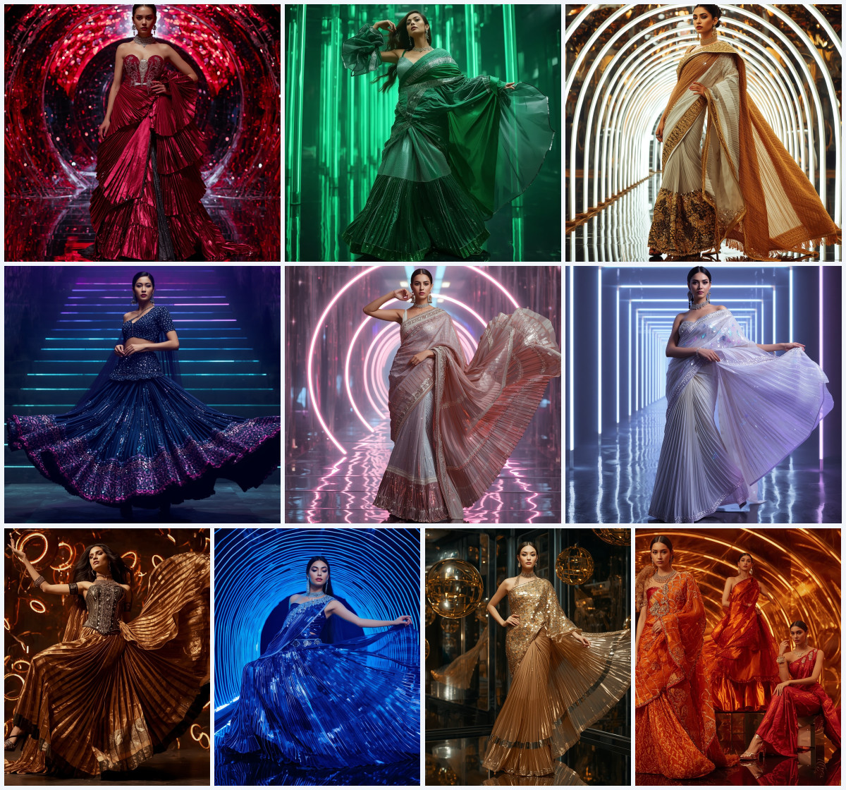 10+ Laser-Cut Organza Modern Saree AI Prompts for Effortless Fusion Looks via Gemini, Grok, and ChatGPT