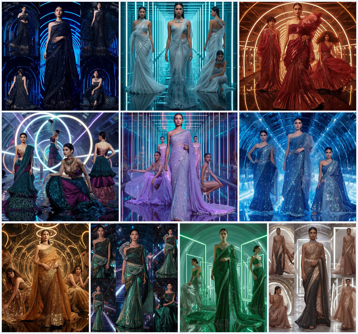 10+ Metallic-Mesh Fusion Fancy Saree AI Prompts to Create Viral Prompt Visuals with Grok, ChatGPT, and Gemini