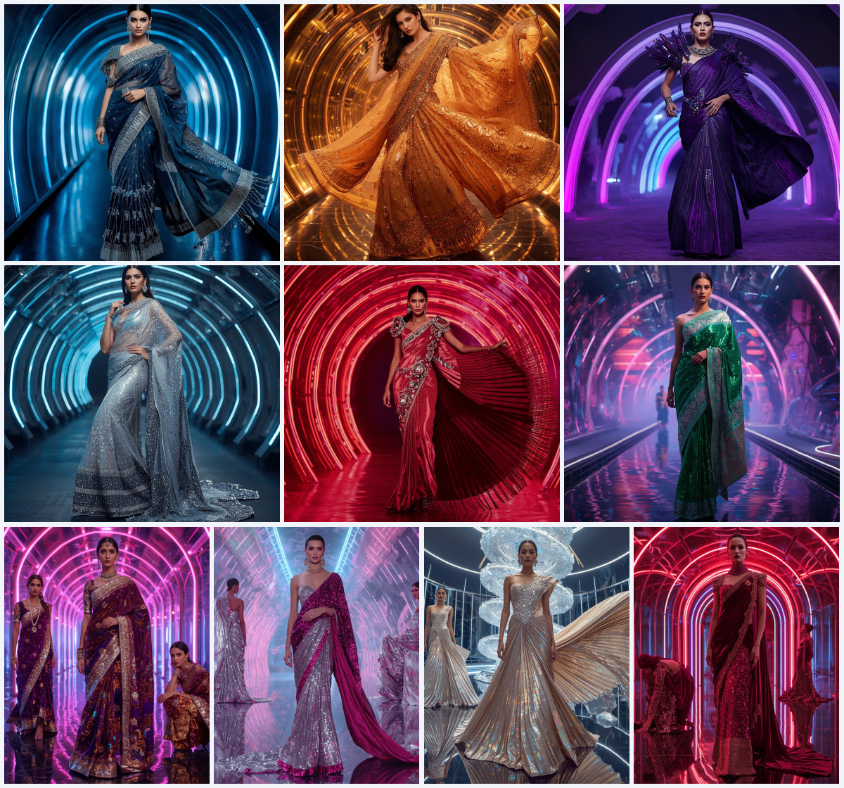 10+ Shimmer Lycra Fancy Saree AI Prompts for Luminous Evening Portraits using Gemini, Grok, and ChatGPT