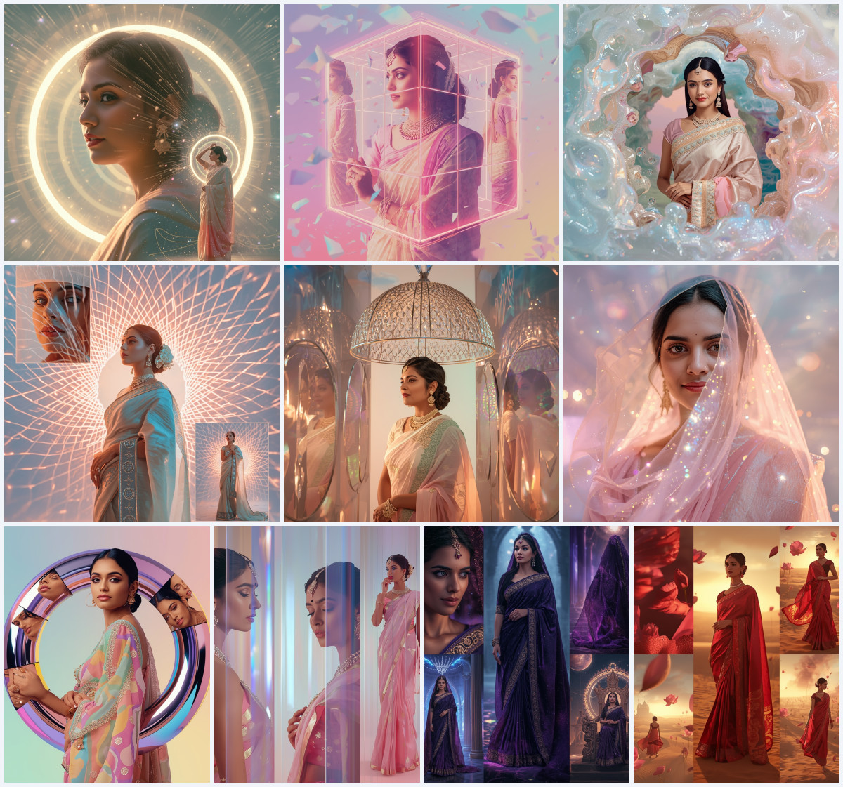 10+ Taant Saree AI Prompts to Generate Pristine Luxury Evening Portraits