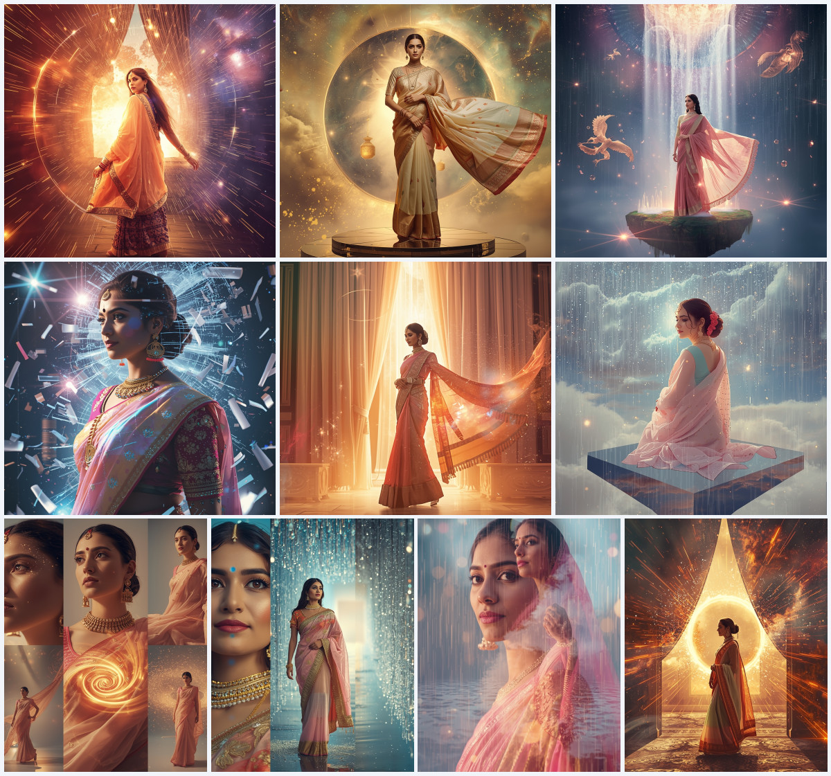 Maximizing 10+ Crystal Encrusted Net Saree Prompts for Urban Grids